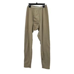 Vtg Polartec Mens Small Tan Midweight Cold‎ Weather Thermal Baselayer Waffle USA